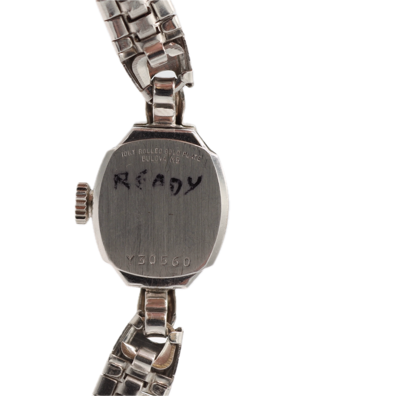 Vintage 1965 Bulova Diamonds 23JLadies Mechanical Wristwatch 5AT 10k White RGP