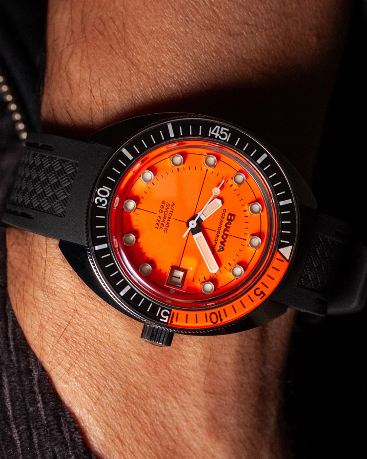 41mm Bulova 96B350 Oceanographer Orange Men's Automatic Wristwatch Devil Diver