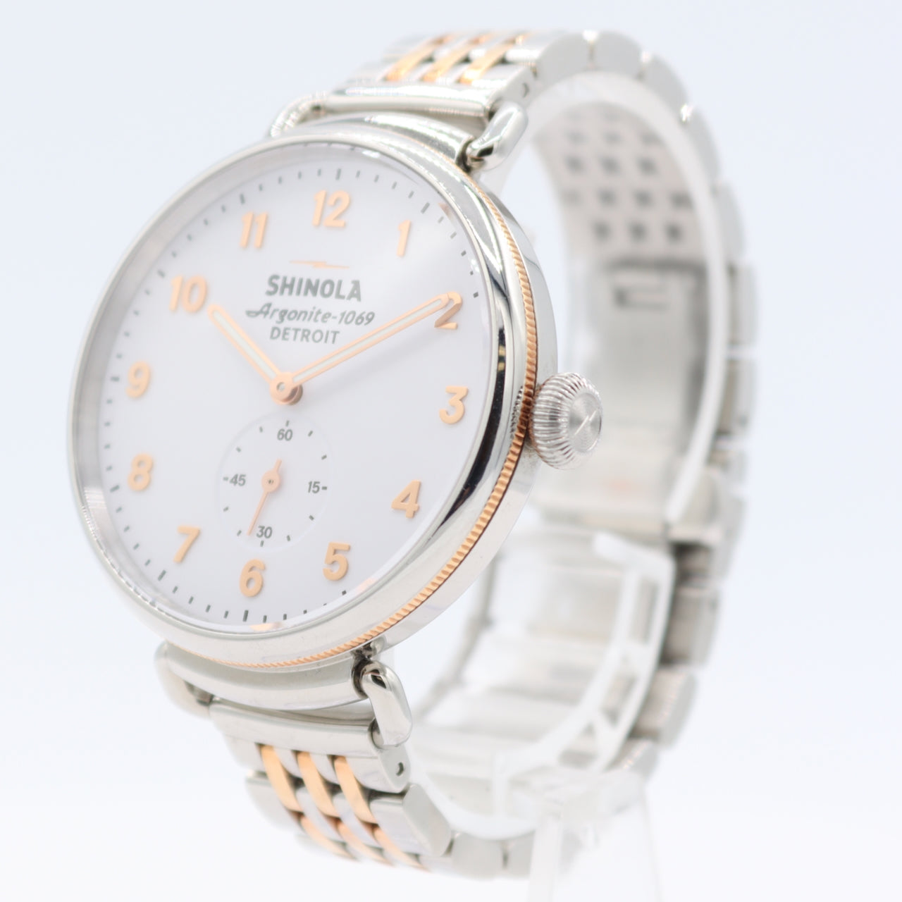 Vintage 38mm Shinola Canfield White Men's Quartz Wristwatch Argonite-1069