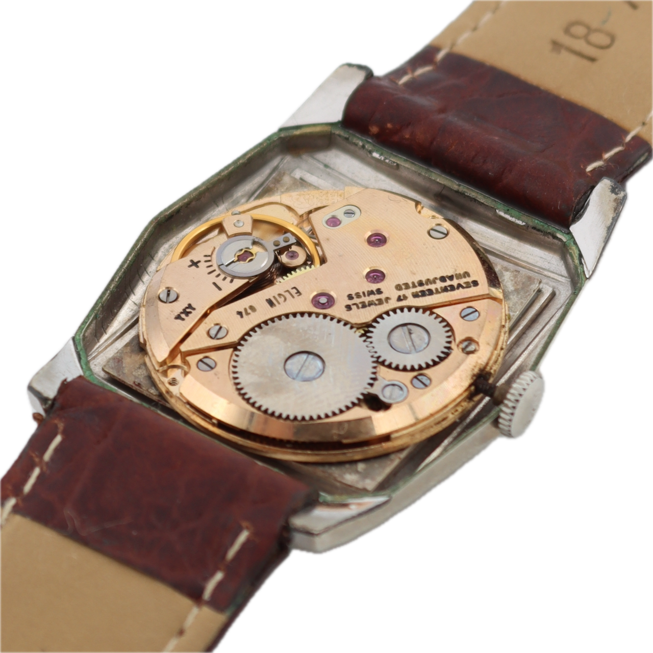 Vintage Elgin 4638 874 Men's Mechanical Wristwatch A. Schild 1525 USA 10k RGP