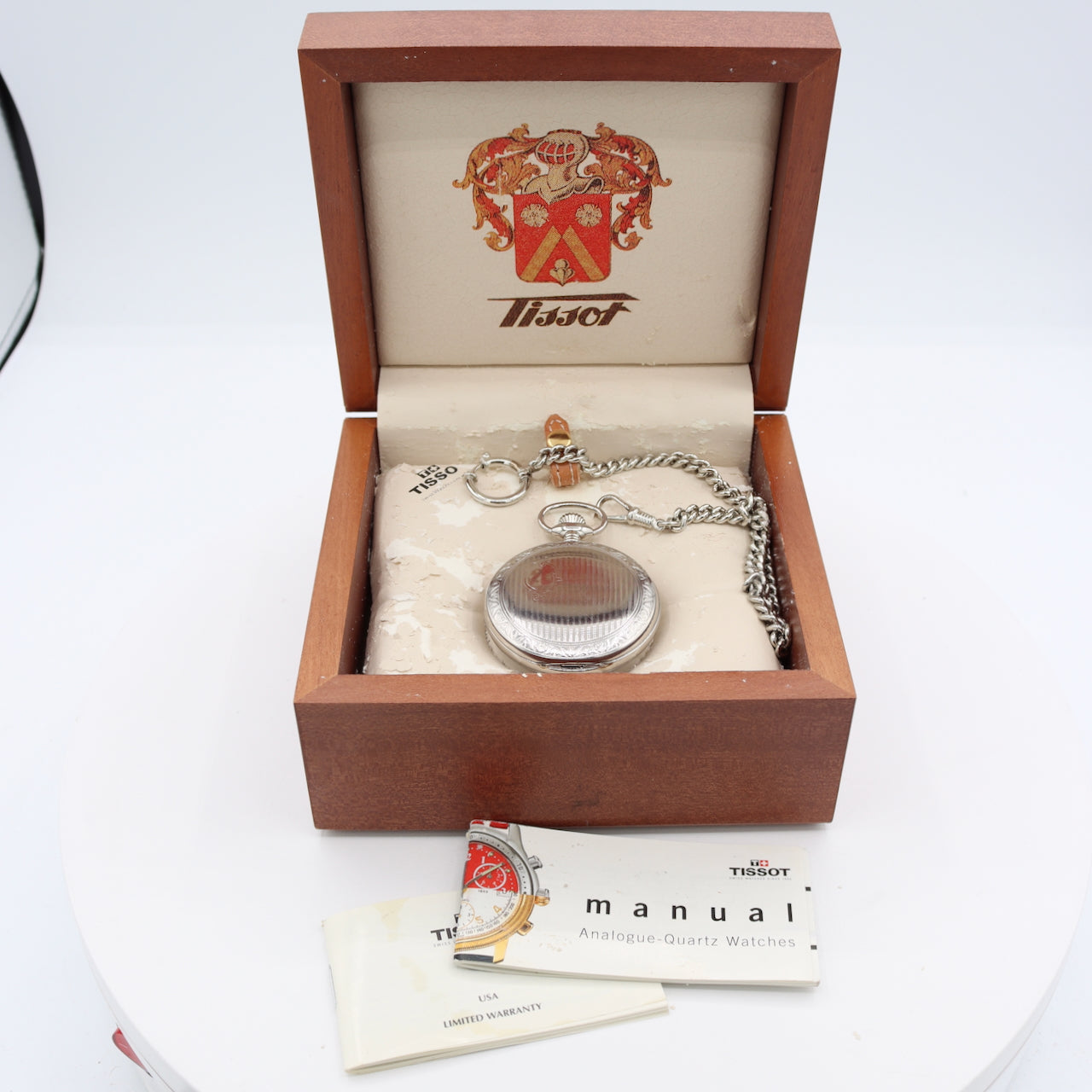 Vintage 49.5mm Tissot 17j Mechanical Hunter Pocket Watch Chrome Plated Swiss