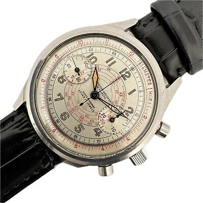 Vintage 36.5mm Lockwood Men's Clamshell Chronograph Wristwatch Venus 178 Steel