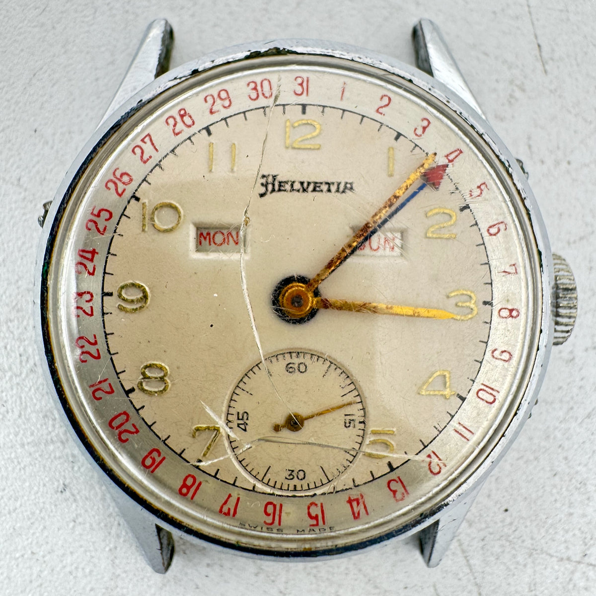 Helvetia Triple Date Calendar