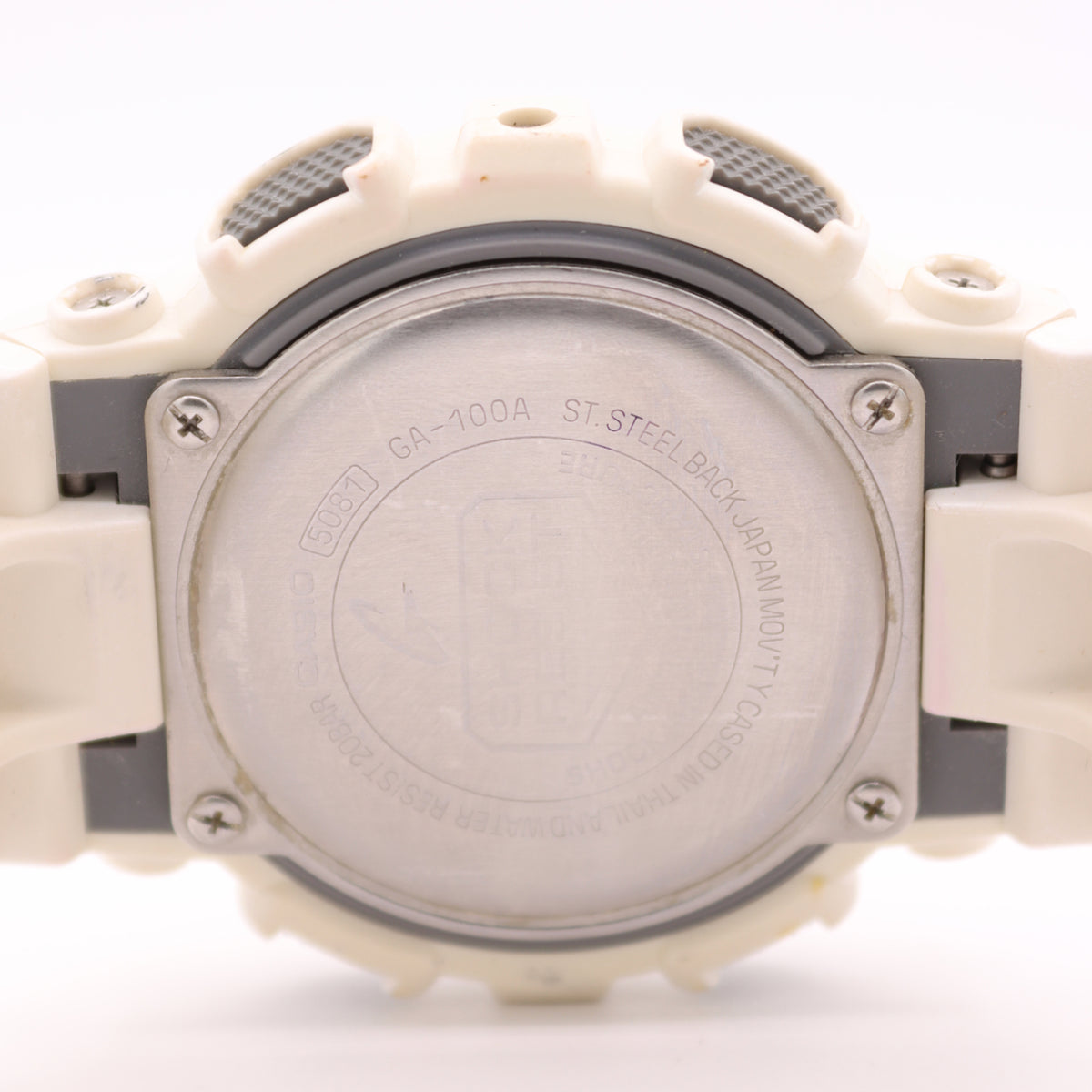 Casio G-Shock White Analog GA-100A 5081