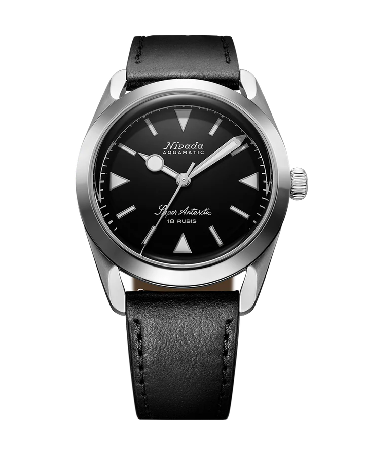Nivada Grenchen Super Antarctic Black White Luminova 35014M17