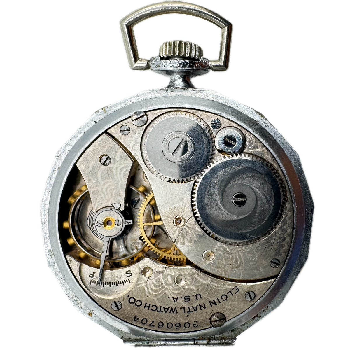 Elgin Natl. Watch Co. Art Deco Pinstriped 1928