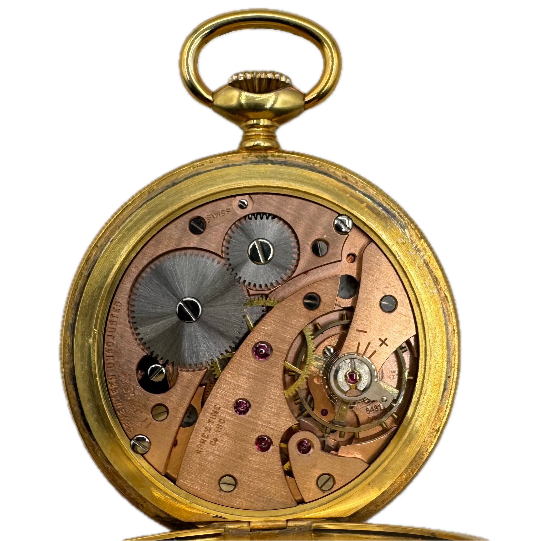 Arnex Time Co. Incabloc Cattle & Flower Painted Enamel