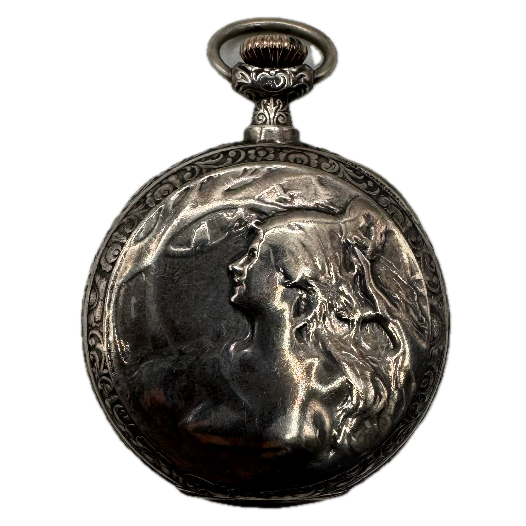 Longines Repousse Female Portrait 1890