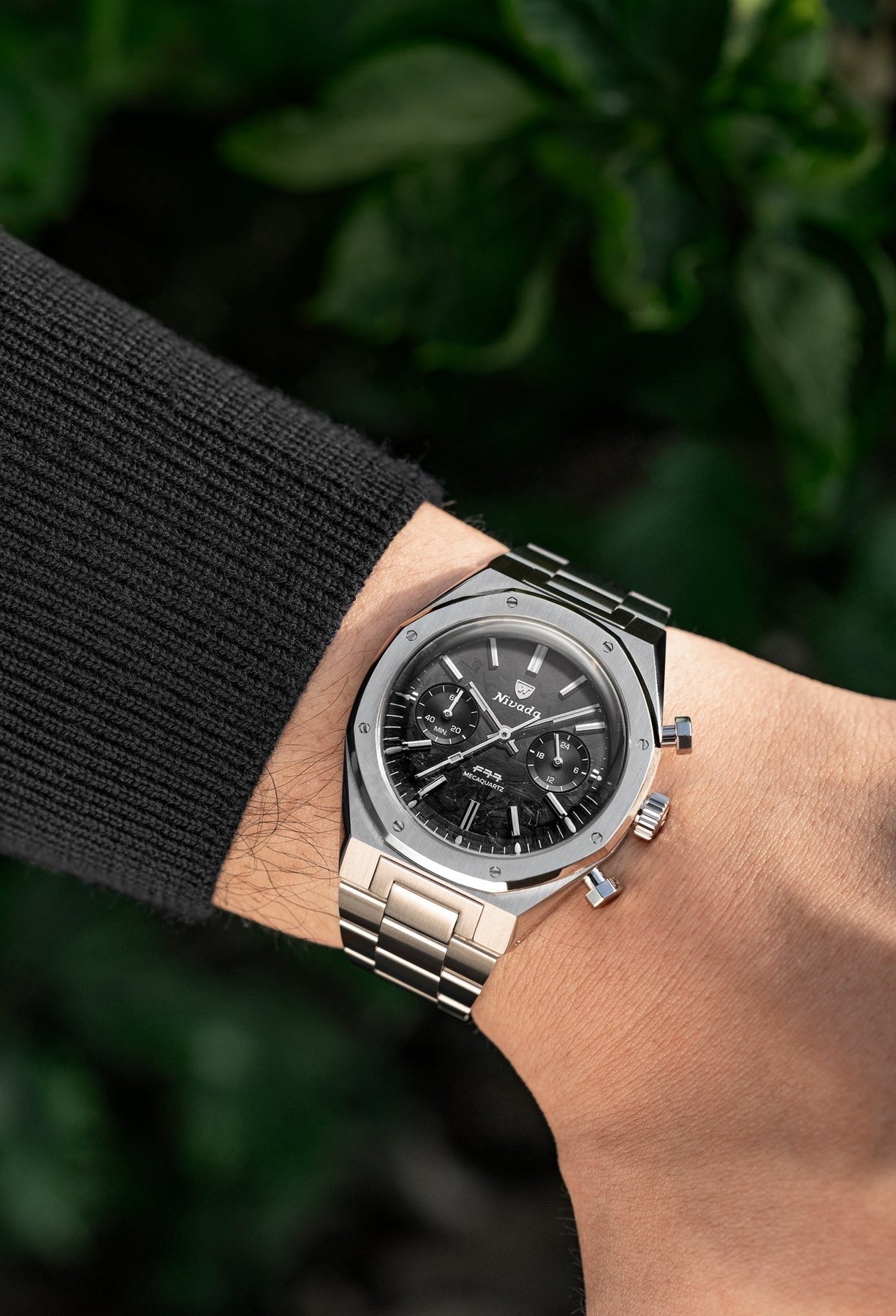 Nivada Grenchen F77 SST Chrono Mecaquartz Carbon MK2 -38mm 68002Q77