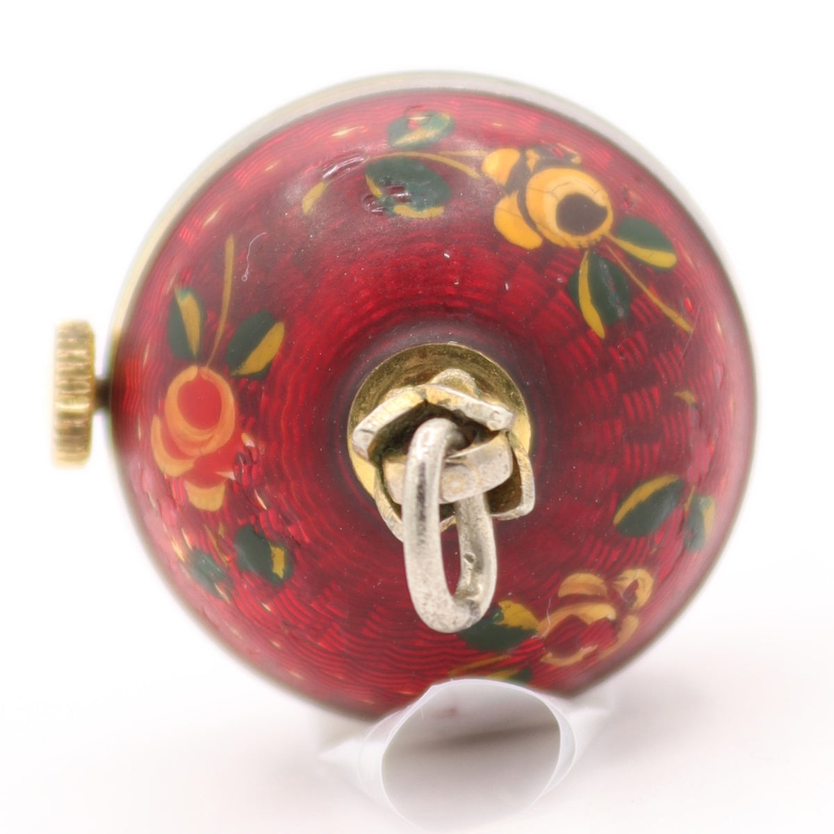 Jean Perret Geneve Red Floral Pendant 1920