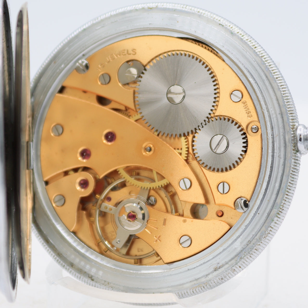 Vintage Arly Milking Scene 15 Jewel Mechanical Pocket Watch UT 6445 Swiss