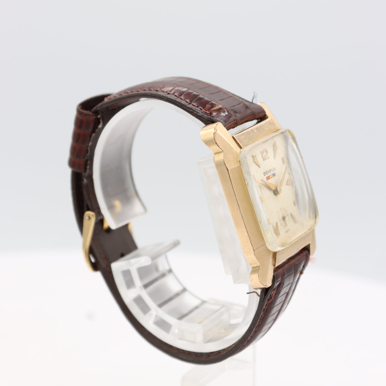 Vintage Benrus Dress Square Men's Mechanical Wristwatch 76 Swiss 10k RGP