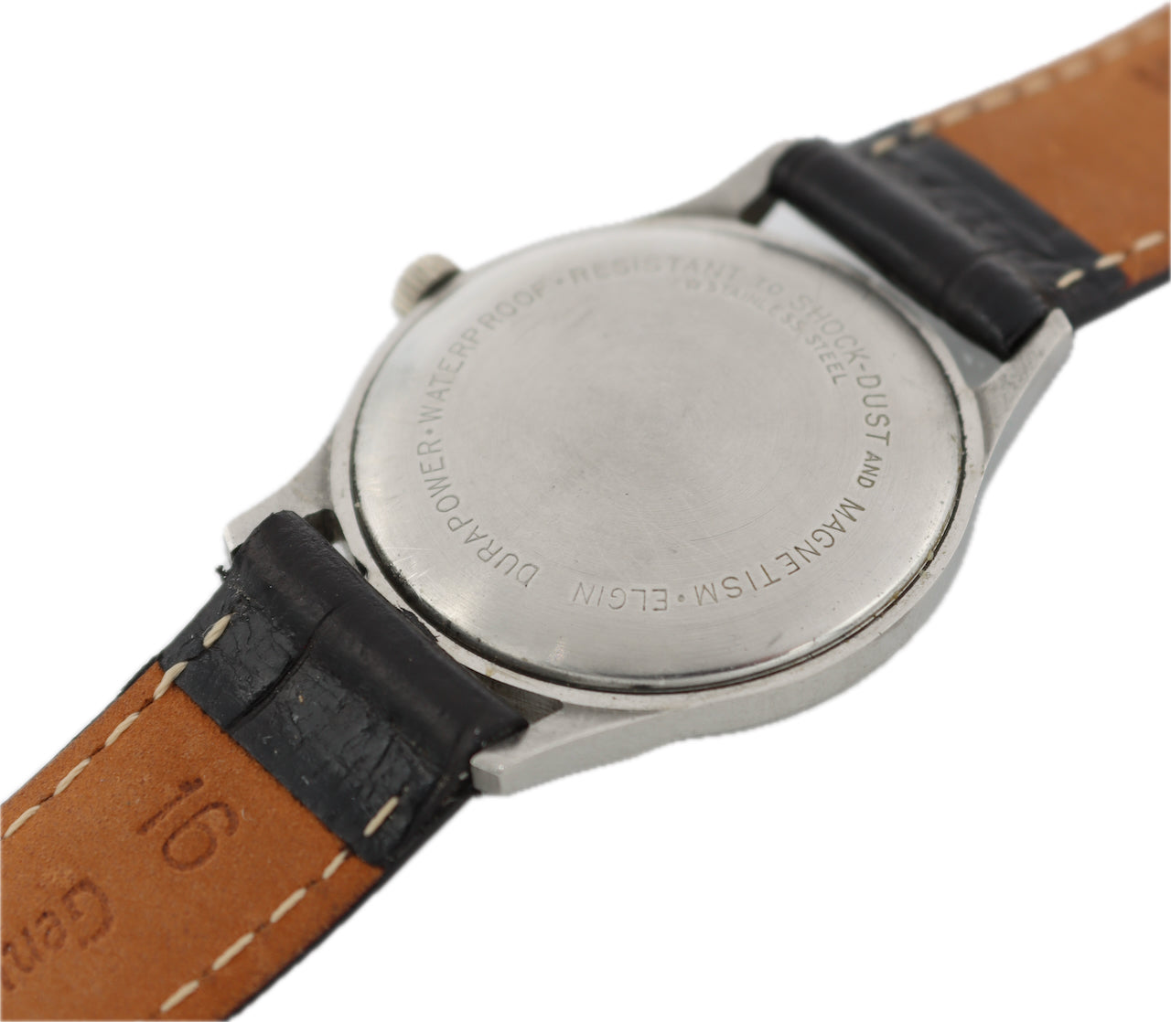 Vintage 29mm Elgin Dura Power 19 Jewel Men's Mechanical Wristwatch USA Steel