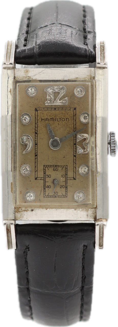 Vintage Hamilton Diamond Dial Men's Mechanical Wristwatch 982 PlatinumJobber