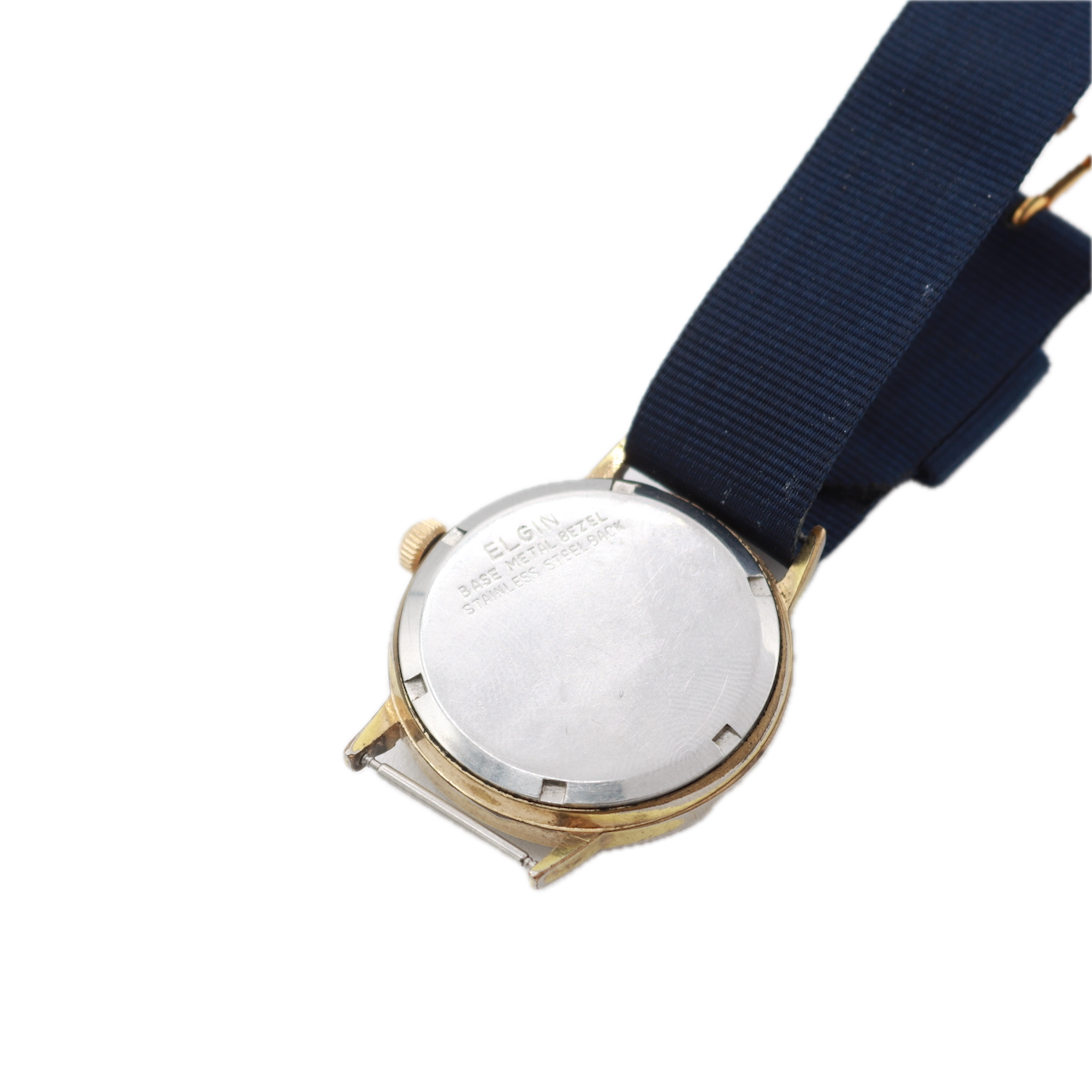 Vintage Elgin Black Dial Men's Mechanical Wristwatch 314 Swiss Gold Tone
