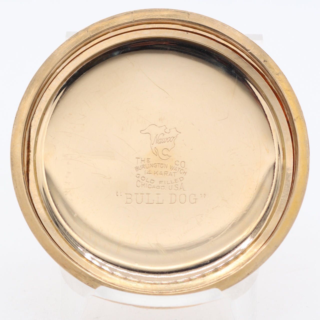 Antique 18s 1923 Burlington Bull Dog 21j Mechanical Pocket Watch 107 14k GF