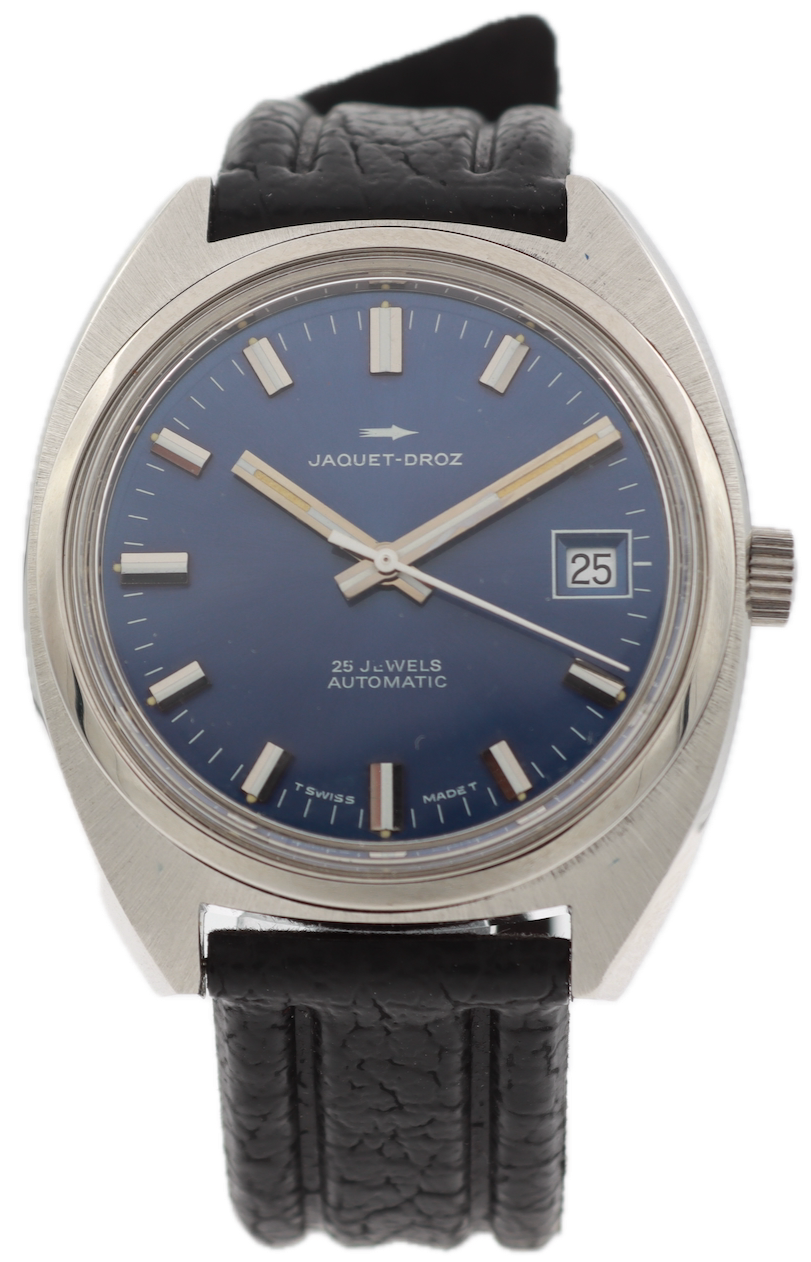 Vintage Jaquet-Droz JD 1366 Blue Sunburst Men's Automatic Wristwatch ETA 2783