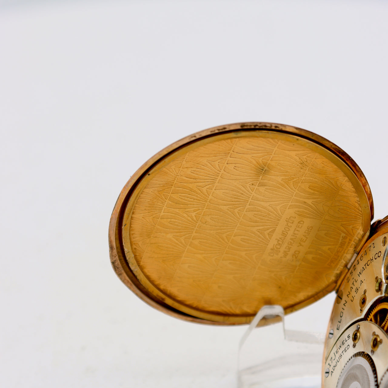 Antique 12s 1923 Elgin Streamline 17 Jewel Pocket Watch 384 Full set USA