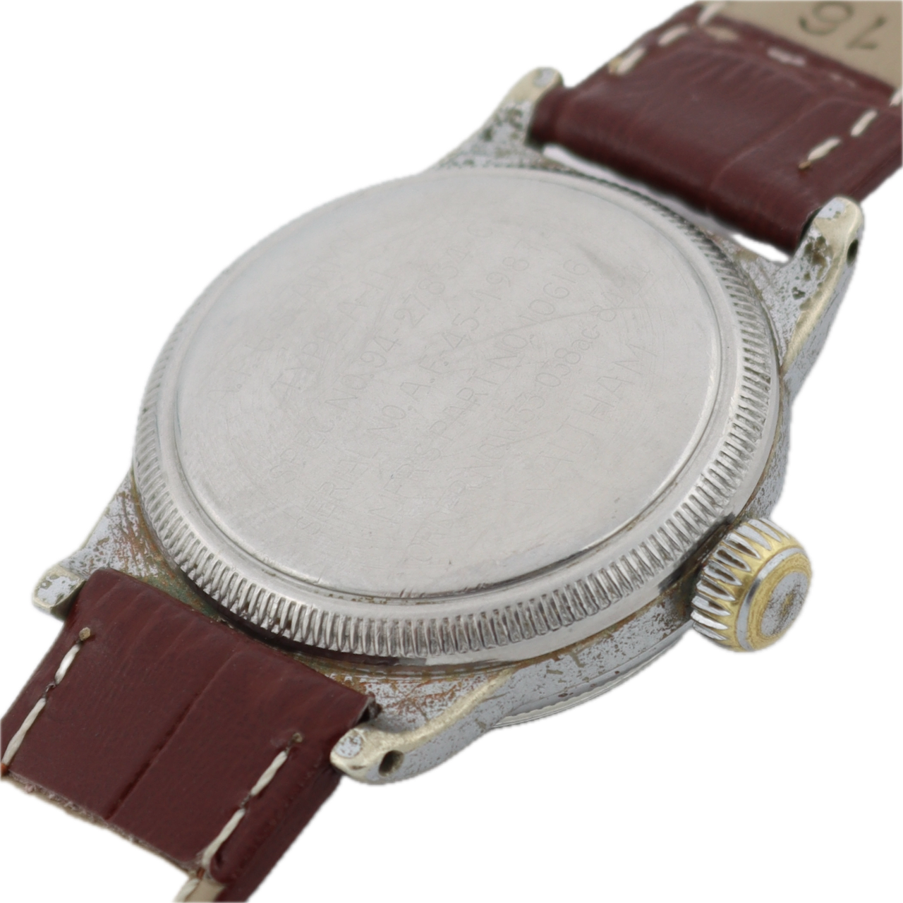 1942 Waltham Type A-11 Men's Mechanical Wristwatch USA Steel & Gold Coin Edge