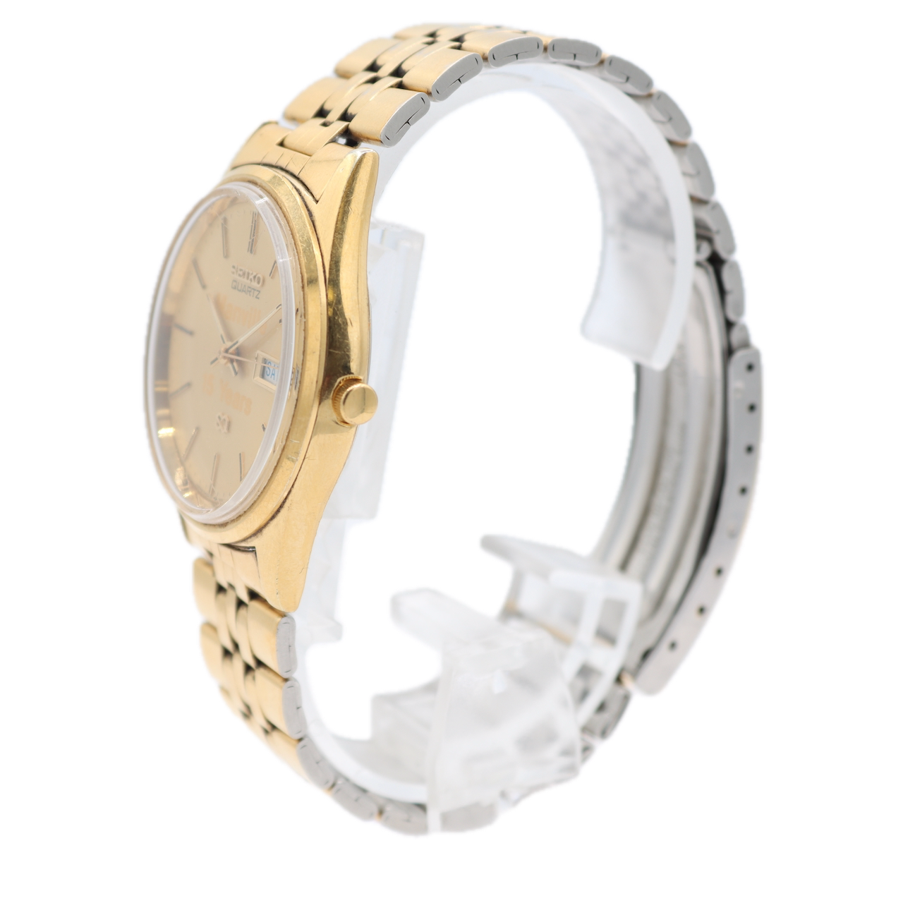 Vintage Seiko 5H23-7009 Gold Dial Men's Quartz Wristwatch 5H23A Japan Gold Tone