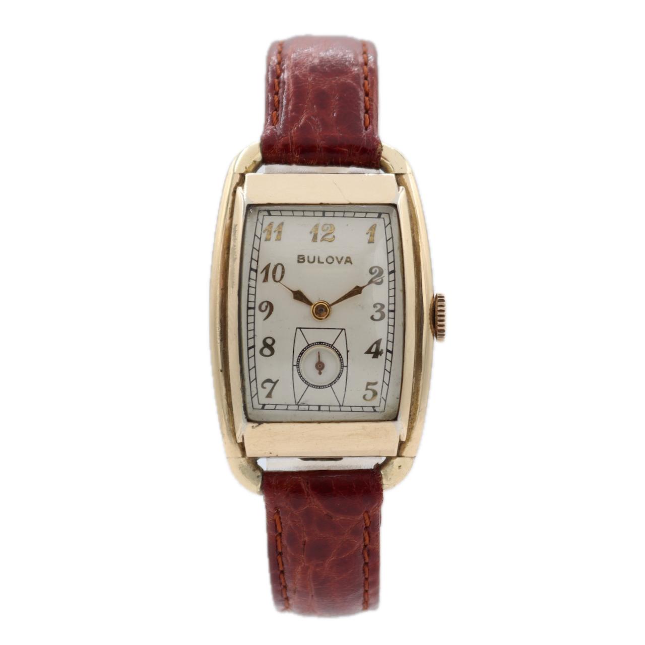 Vintage 25mm Bulova Alden 21 Jewel Men's Mechanical Wristwatch 10AE 10k RGP Runs