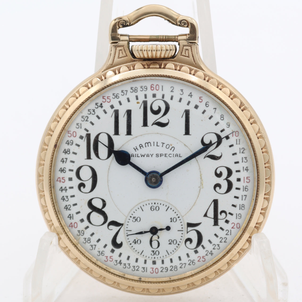 Vintage 1941 Hamilton Bar Over Crown 21j Railroad Pocket Watch 992B 10k GF