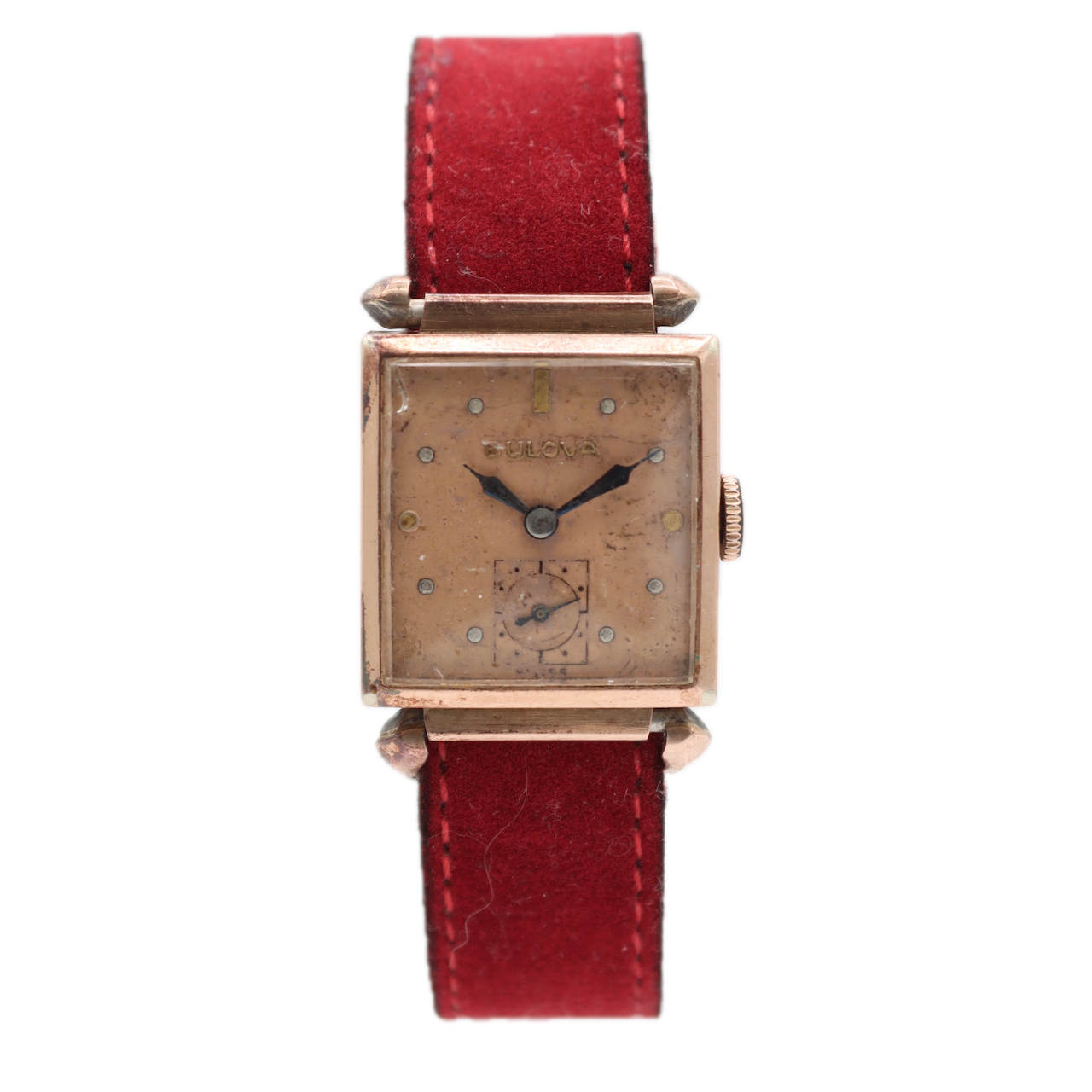 Vintage Bulova Conrad Men's Mechanical Wristwatch 8AH Swiss 14k Rose Gold Filled