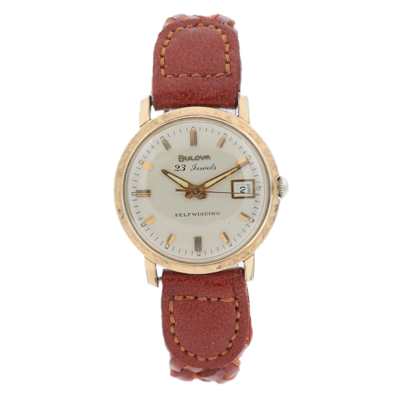 Vintage 33mm Bulova Textured Bezel Men's Automatic Wristwatch 10BZAC Running