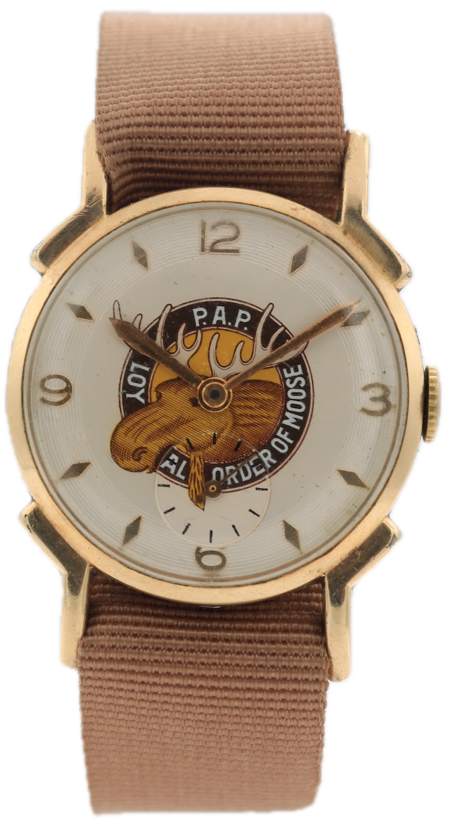 Vintage Preb P.A.P. Loyal Order of Moose Men's Mechanical Wristwatch 10k RGP