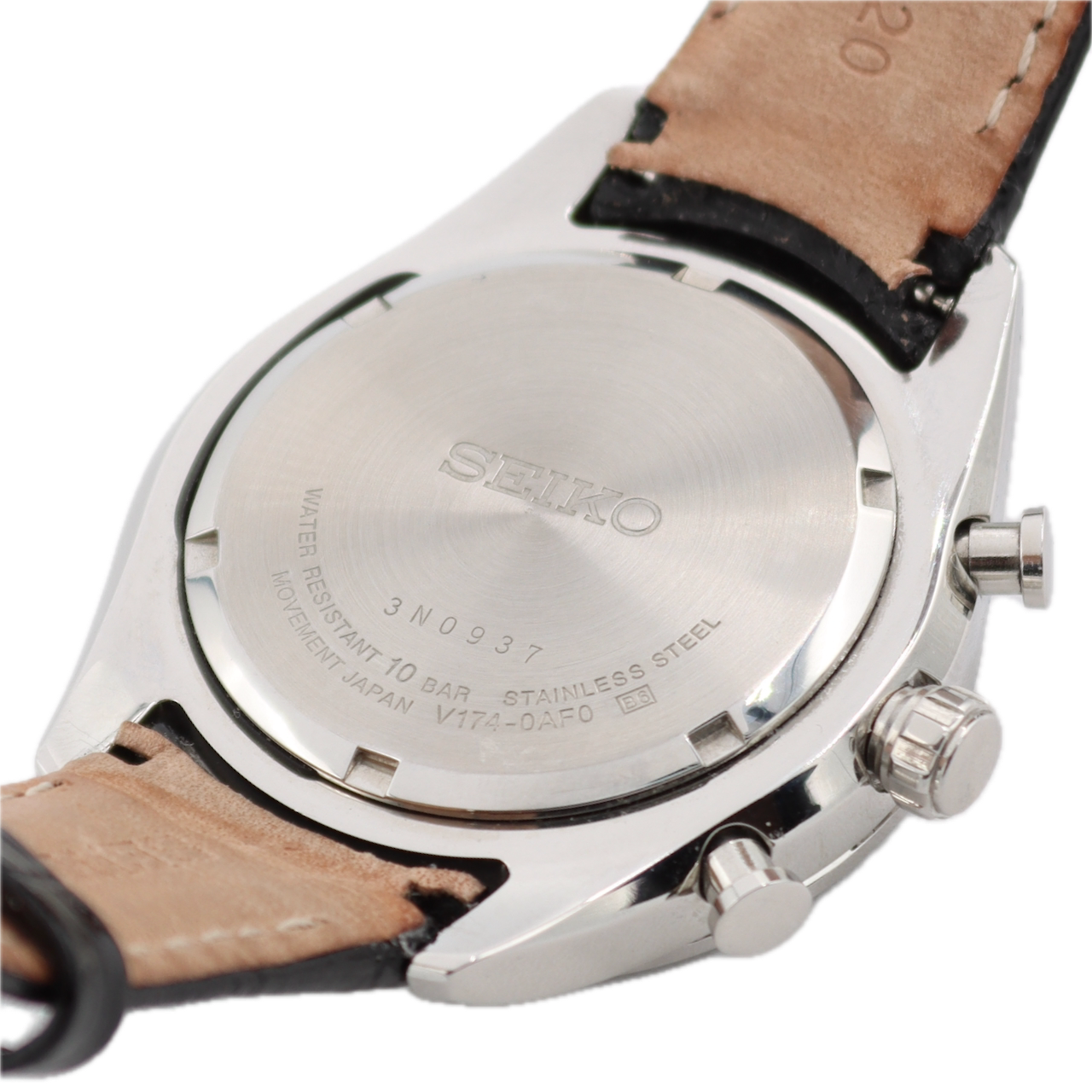 42mm Seiko V174-0AF0 Solar Chronograph Men's Quartz Wristwatch Steel Alarm