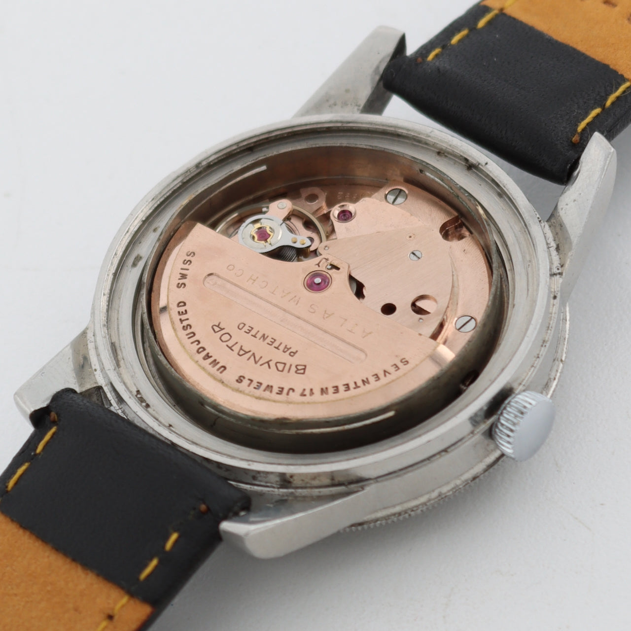 Vintage Atlas Bidynator Men's Automatic Wristwatch Felsa 692 Steel Date Serviced