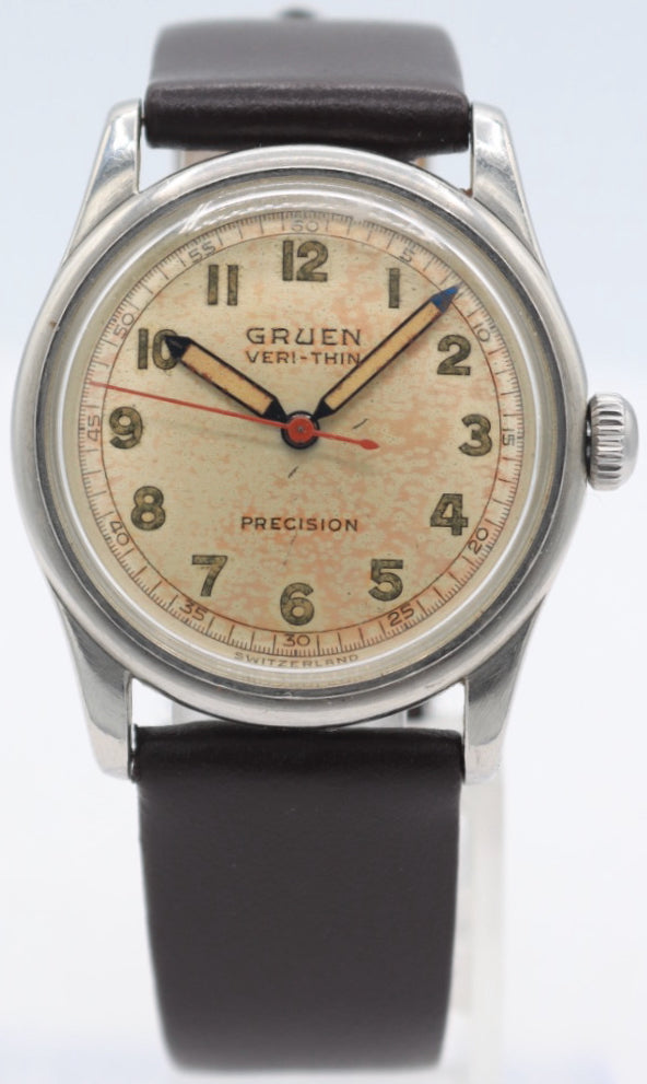 Vintage Gruen Veri-Thin Precision Men's Mechanical Wristwatch 420SS Swiss Steel
