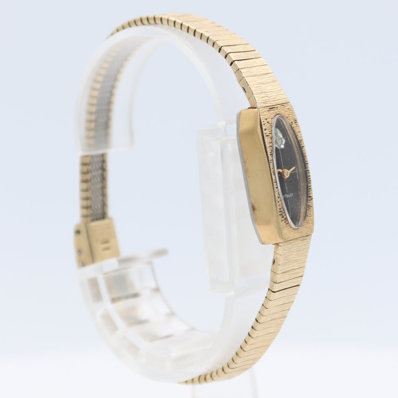 Vintage Wittnauer Diamond 12 Womens Mechanical Wristwatch Swiss Gold Plated