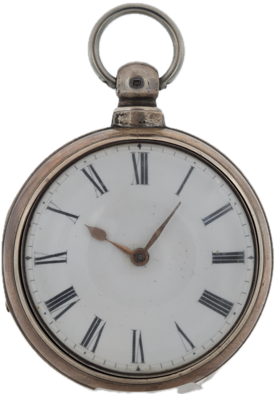 Antique Johnstone Pair Case Key Fusee Pocket Watch Liverpool Sterling Silver
