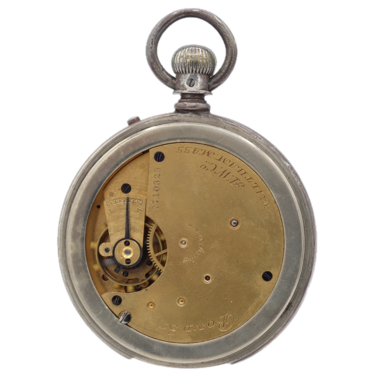 Antique 14s Waltham 1884 7 J Mechanical Pocket Watch Bond St. Silver Plated