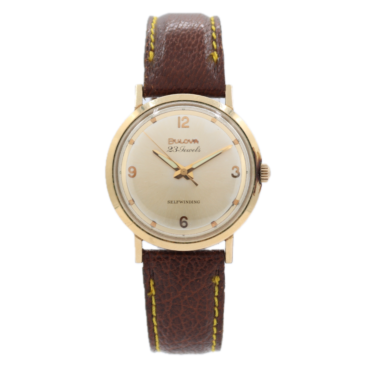 Vintage 33mm Bulova Regatta 23 Men's Automatic Wristwatch 10BZAC USA 10k RGP