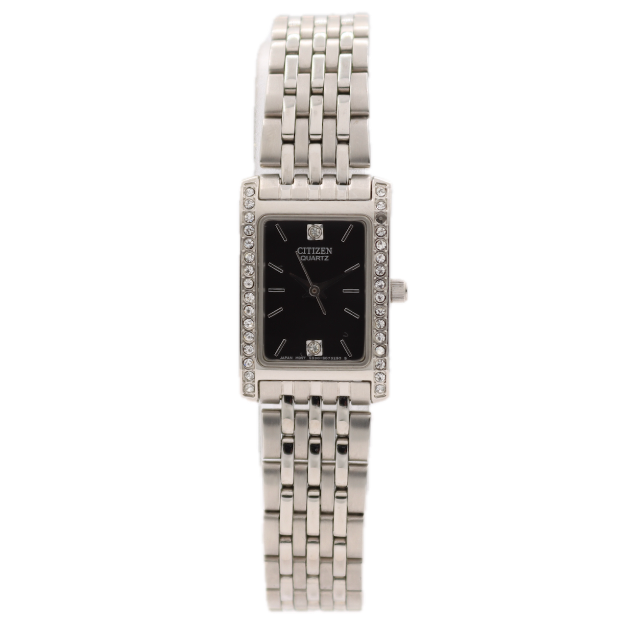 18mm Citizen Crystal Accents Ladies Quartz Wristwatch Steel With Bracelet & Box