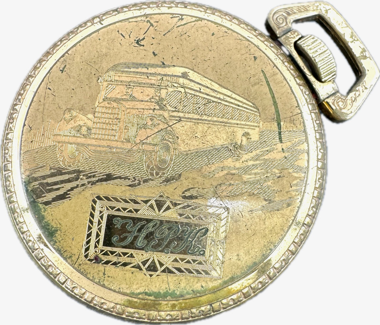 Antique 16 Size Elgin Multicolor Dial Pocket Watch 224 Gold Tone Bus Case Back