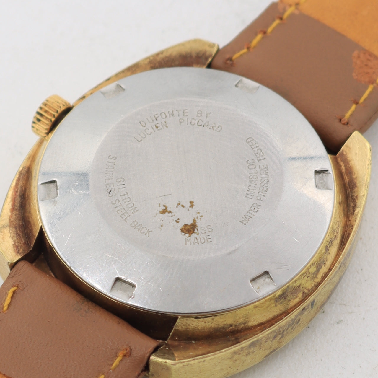 Vintage Lucien Piccard Dufonte Men's Automatic Wristwatch 908 Swiss Gold Tone