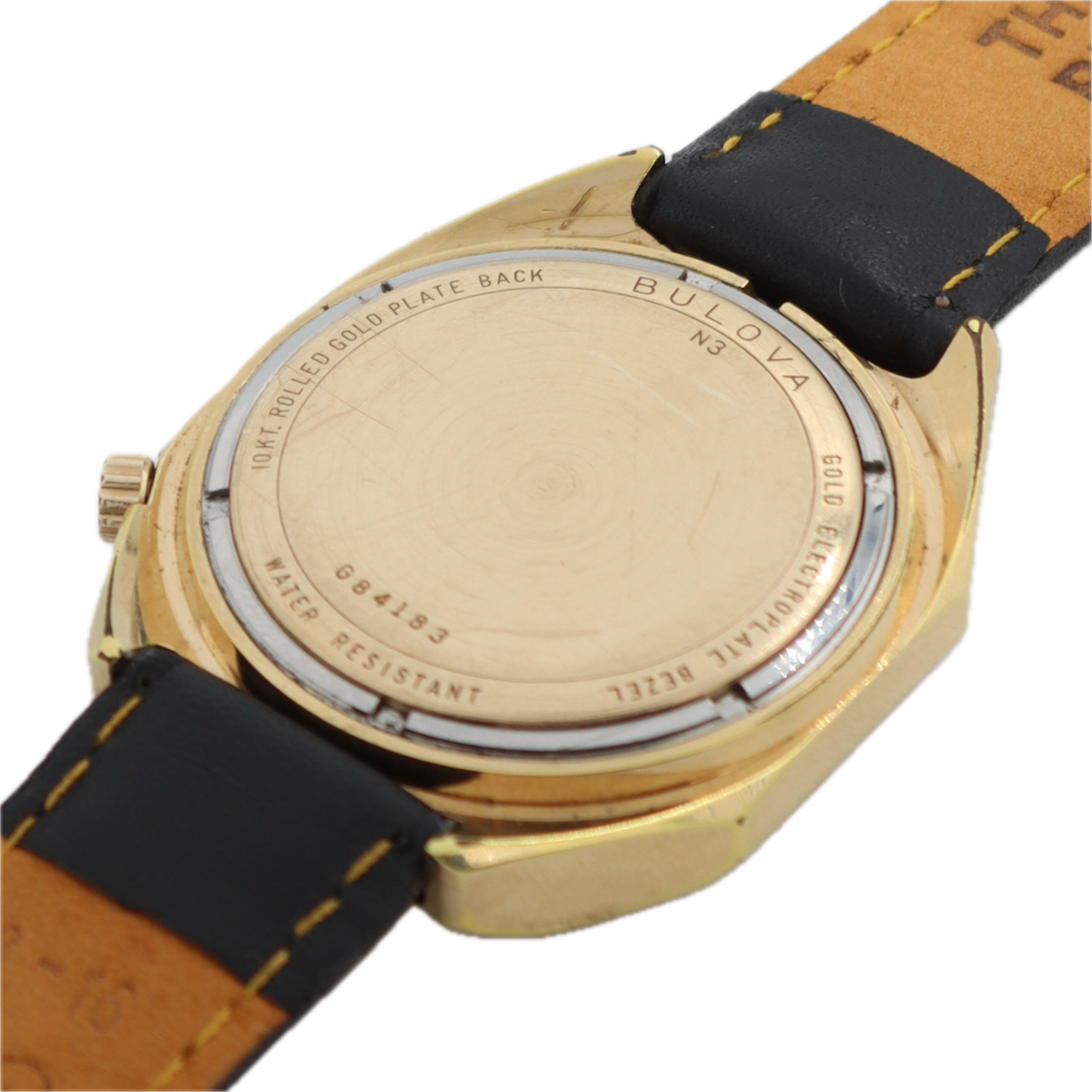 Vintage Bulova Sunburst Day Date Men's Tuning Fork Wristwatch 218 2 10k RGP