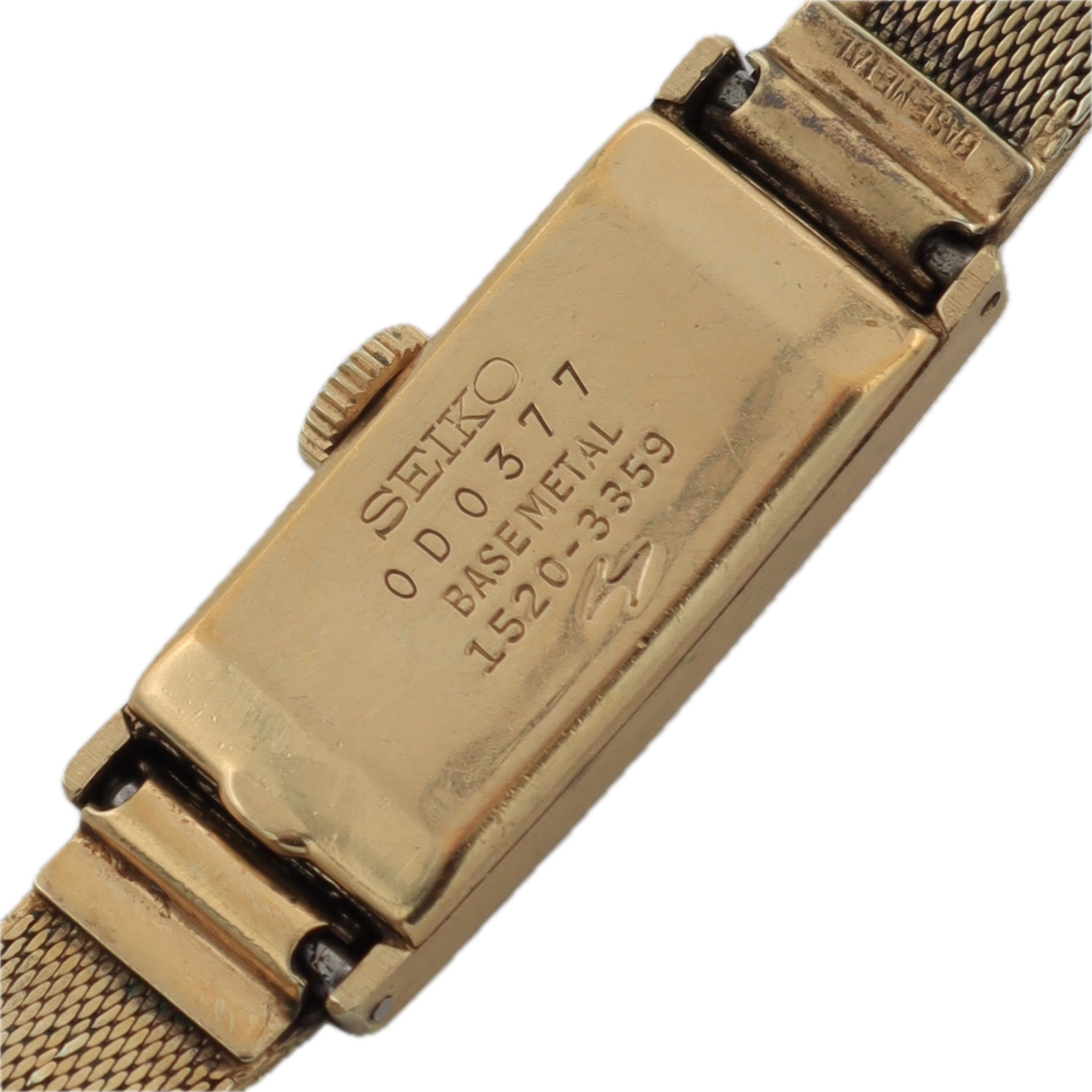 Vintage Seiko 1520-3359 Bark Linen Crosshair Ladies Mechanical Wristwatch Japan