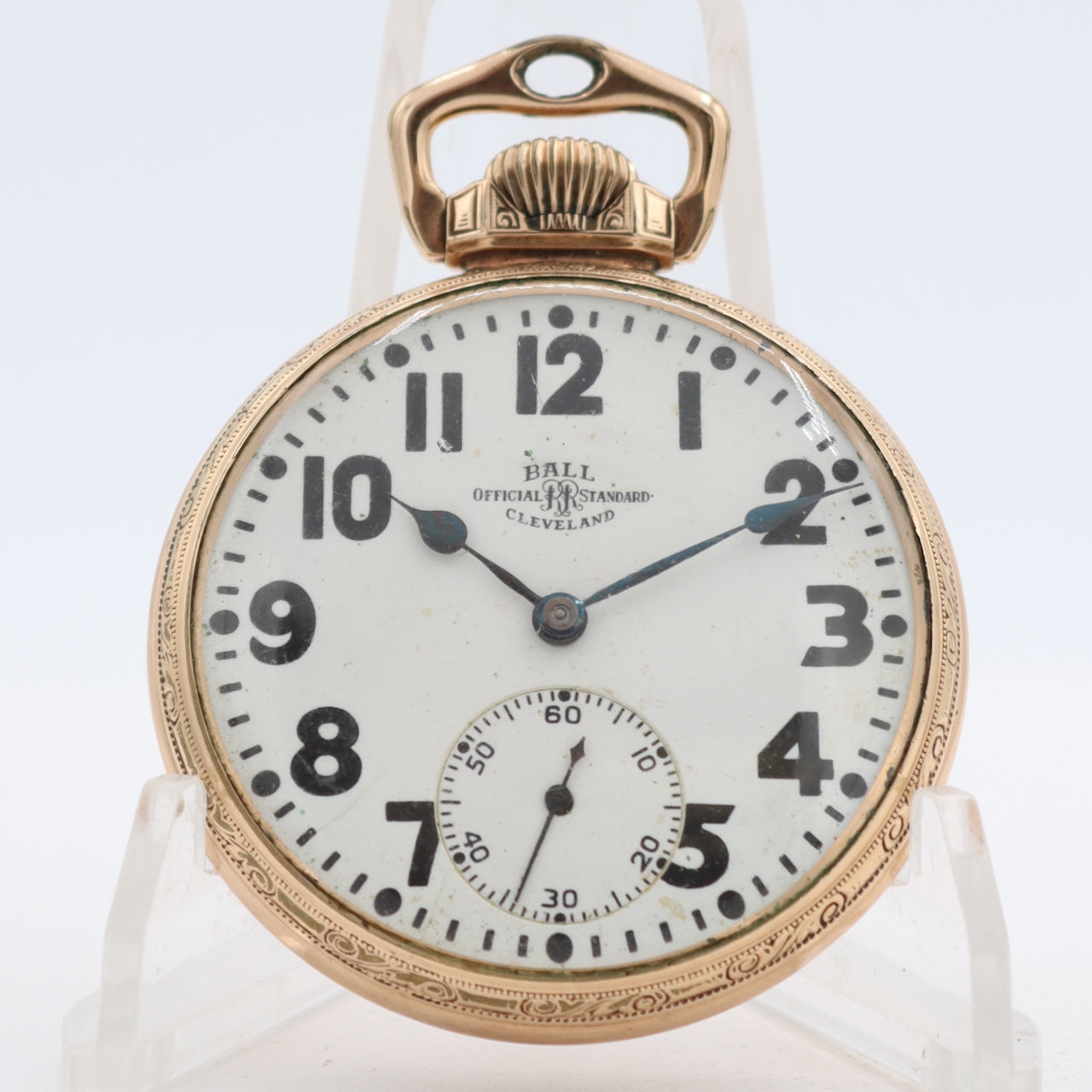 Vintage 18s 1930 Ball 21j Mechanical Railroad Pocket Watch 999P 10k GF USA