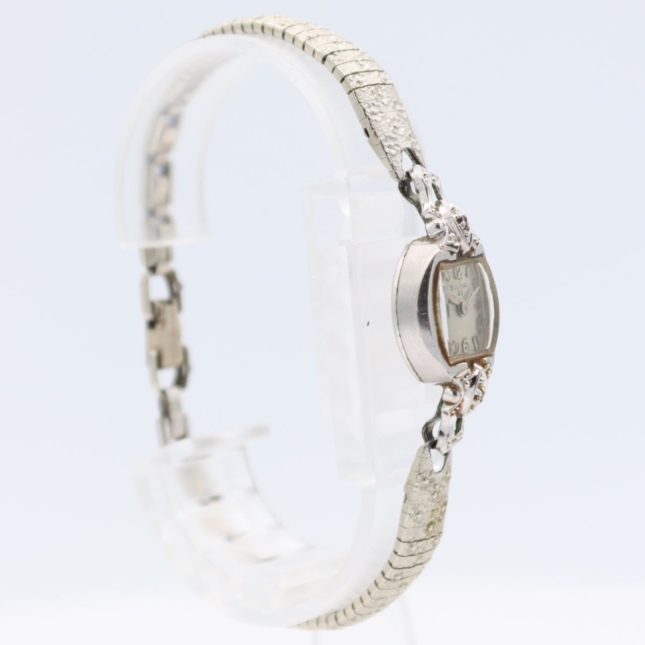 Vintage 14mm 1963 Bulova 2 Diamond Ladies Mechanical Wristwatch Swiss 10k RGP