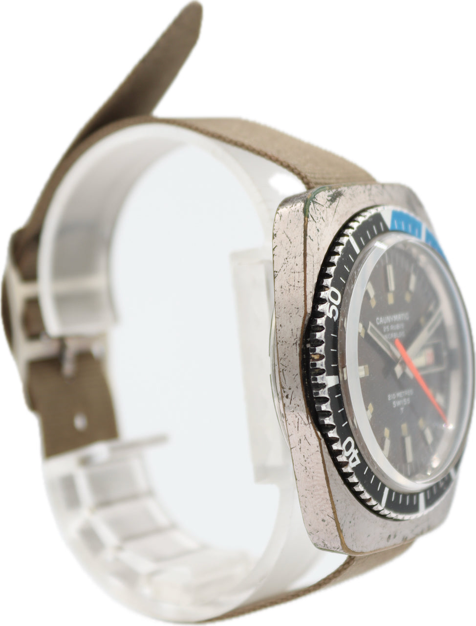 Vintage Cauny Prima Caunymatic Men's Automatic Wristwatch Triple Batman Bezel