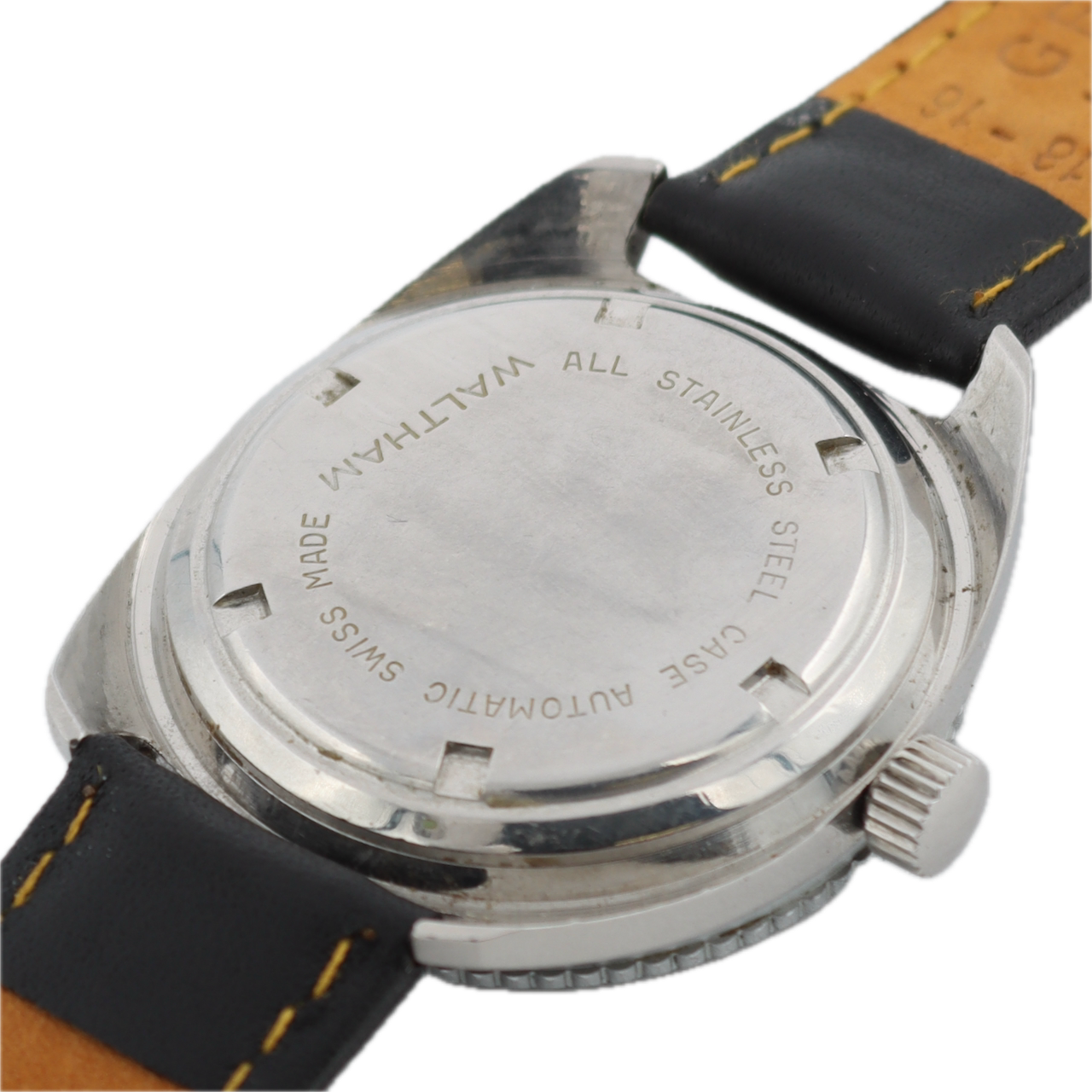 Vintage Waltham B339 Diver Style Men's Automatic Wristwatch Font 90-5 Steel Runs