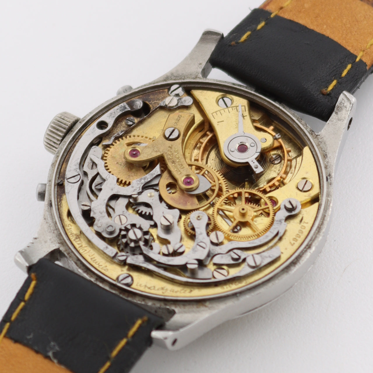 Vintage 36mm Universal Geneve Compur Men's Chronograph Wristwatch 285 Steel