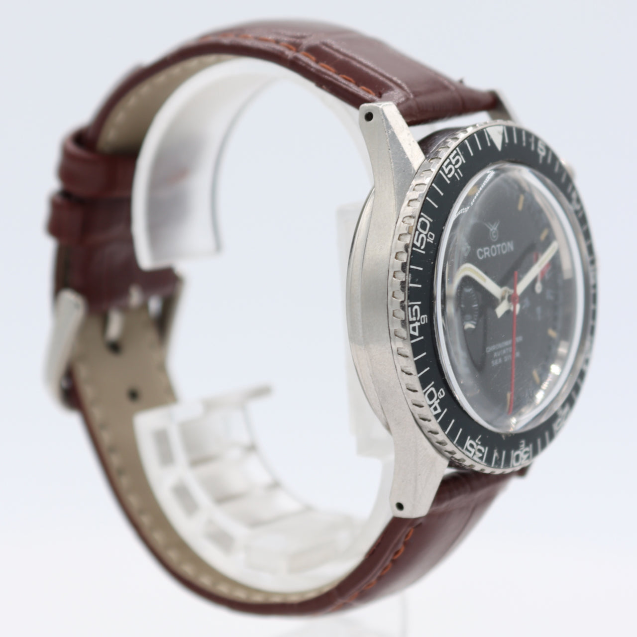 Vintage Croton Chronomaster Aviator Sea Diver Men's Chronograph Wristwatch Steel