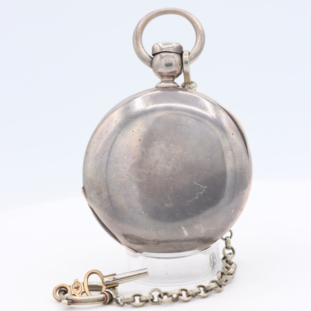 Antique 1884 Elgin 6 Ounce 11J Key Wind Hunter Pocket Watch 13 Coin Silver