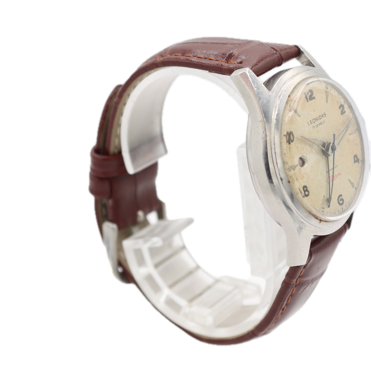 Vintage Leonidas 11-69P Alarm Men's Mechanical Wristwatch 230 Swiss Steel