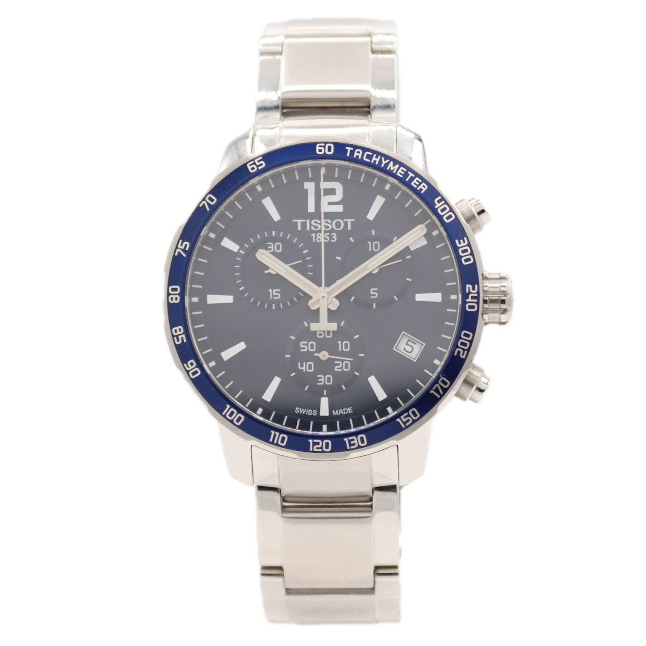 42mm Tissot Quickster Blue Men's Quartz Chronograph Wristwatch Steel With Box